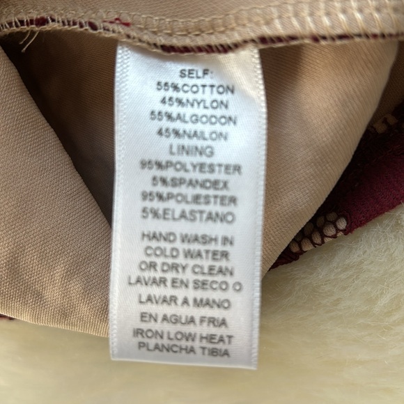 Altar’d State Cranberry Brocade Floral Mini Holiday Dress Size M - Picture 8 of 10